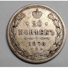 RUSSIA 20 Kopeks 1878 AG