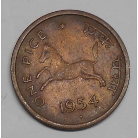 INDIA 1 Pice 1954 B