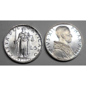 VATICANO 5 Lire 1951