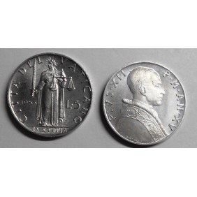 VATICANO 5 Lire 1953