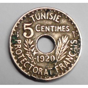 TUNISIA 5 Centimes 1920/AH...