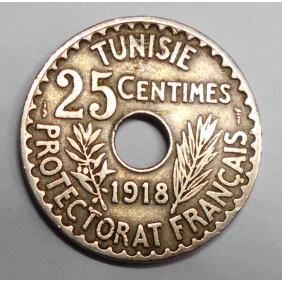 TUNISIA 25 Centimes 1918