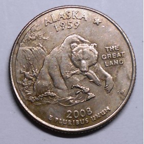 USA 1/4 Dollar 2008 D Alaska