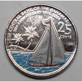 BAHAMAS 25 Cents 2024 50th...