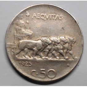 50 CENTESIMI LEONI 1925 LISCIO
