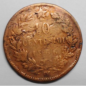 10 Centesimi 1866 OM