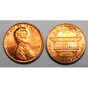 USA 1 Cent 1974 Lincoln Red...