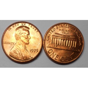 USA 1 Cent 1975 Lincoln Red...
