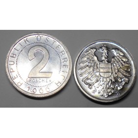 AUSTRIA 2 Groschen 1966 Proof