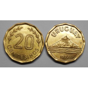 URUGUAY 20 Centesimos 1977