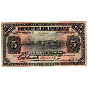 PARAGUAY 5 Pesos Fuertes 1923