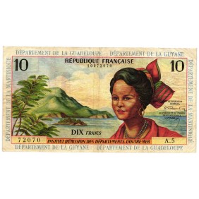 FRENCH ANTILLES 10 Francs 1964