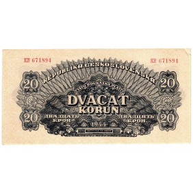 CZECHOSLOVAKIA 20 Korun 1944