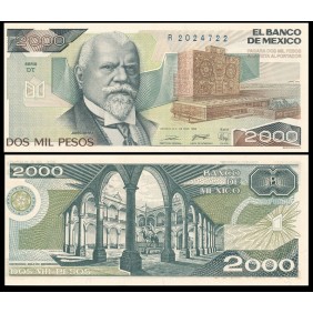 MEXICO 2000 Pesos 1989...