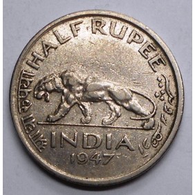 BRITISH INDIA 1/2 Rupee 1947 B