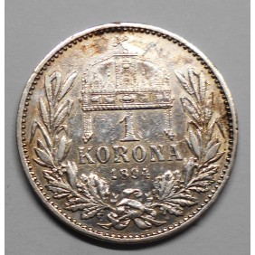HUNGARY 1 Korona 1894 AG...