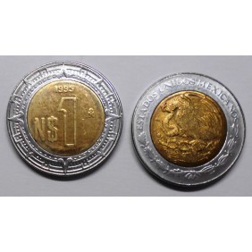 MEXICO 1 Peso 1995 Bimetallic