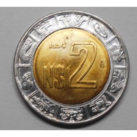 MEXICO 2 Pesos 1994 Bimetallic