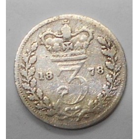 GREAT BRITAIN 3 Pence 1878...