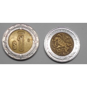 MEXICO 1 Peso 1996 Bimetallic