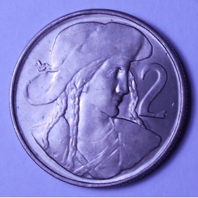 CZECHOSLOVAKIA 2 Koruny 1947