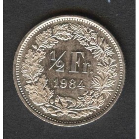 SWITZERLAND 1/2 Franc 1984