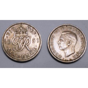 GREAT BRITAIN 6 Pence 1951