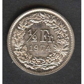 SWITZERLAND 1/2 Franc 1974