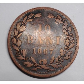 ROMANIA 10 Bani 1867 Heaton