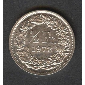 SWITZERLAND 1/2 Franc 1972