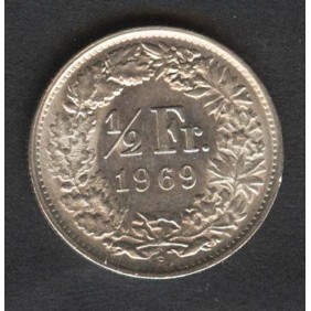 SWITZERLAND 1/2 Franc 1969