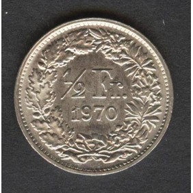 SWITZERLAND 1/2 Franc 1970