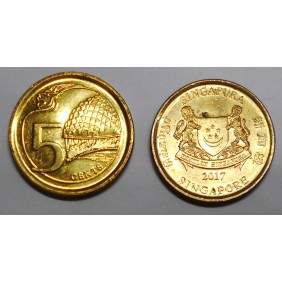 SINGAPORE 5 Cents 2017
