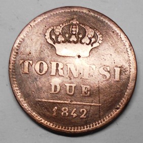 FERDINANDO II 2 TORNESI 1842
