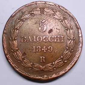 PIO IX 5 Baiocchi 1849 R...