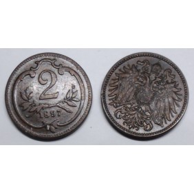 AUSTRIA 2 Heller 1897