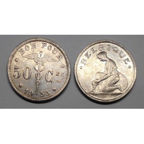BELGIUM 50 Centimes 1933...