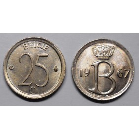 BELGIUM 25 Centimes 1967...