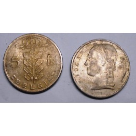 BELGIUM 5 Francs 1963 Belgie