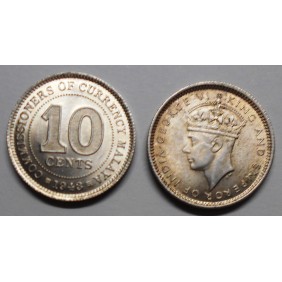 MALAYA 10 Cents 1943 King...