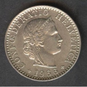 SWITZERLAND 20 Rappen 1966