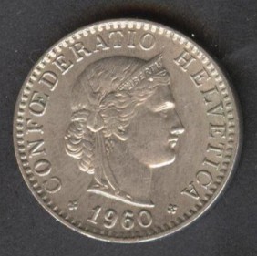 SWITZERLAND 20 Rappen 1960