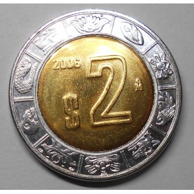 MEXICO 2 Pesos 2006 Bimetallic