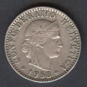 SWITZERLAND 20 Rappen 1953