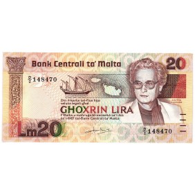MALTA 20 Lira L.1967 (1986)