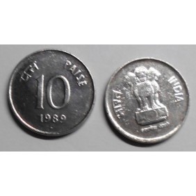INDIA 10 Paise 1989 B