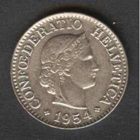 SWITZERLAND 10 Rappen 1954