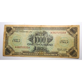 1000 AM Lire BILINGUE 1943...