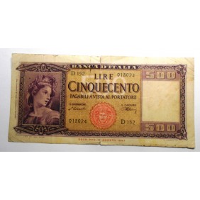 500 Lire 1948 ITALIA ORNATA...