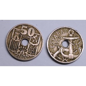 SPAIN 50 Centimos 1949 (51)